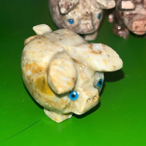 Carved Soapstone Little pig Lot of 5‎ - Picture 3 of 3